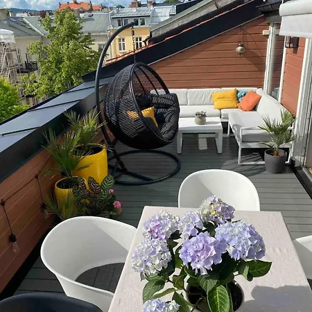 Stylish Gruenerlokka Penthouse With Rooftop Terrace Apartament *